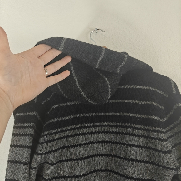 VINCE Sophie Hooded Striped Open Front Cardigan Wool Yak Sweater Size XS/TP - Picture 13 of 16